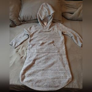 Softies Cozy Marshmallow Hooded Knit Lounger in Light Gray S/M